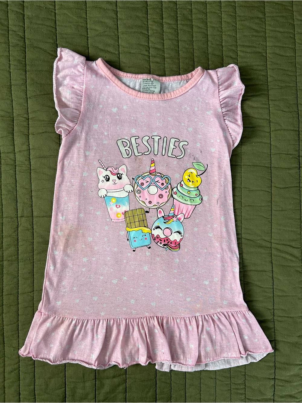 Toddler Girls- Pink "Besties" Kids Pajama Nightgown